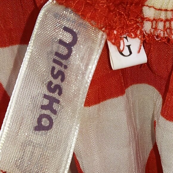 Misska Red & White Off The Shoulder Lightweight Blouse - No Size Tag - Picture 7 of 11